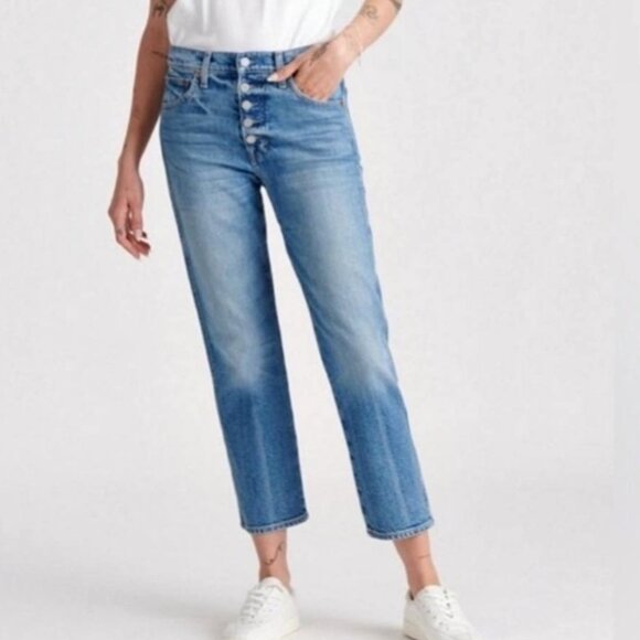 🎄NWOT Lucky Brand Candiani Authentic Straight Crop Jeans Size 2/26 - Picture 3 of 13